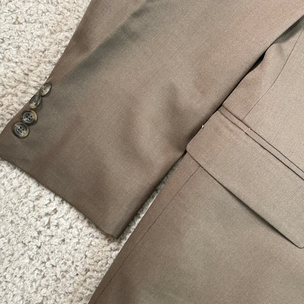 Chaps Mens 38 Short Taupe 100% Wool 2 Button Blazer Sport Coat Jacket NWT